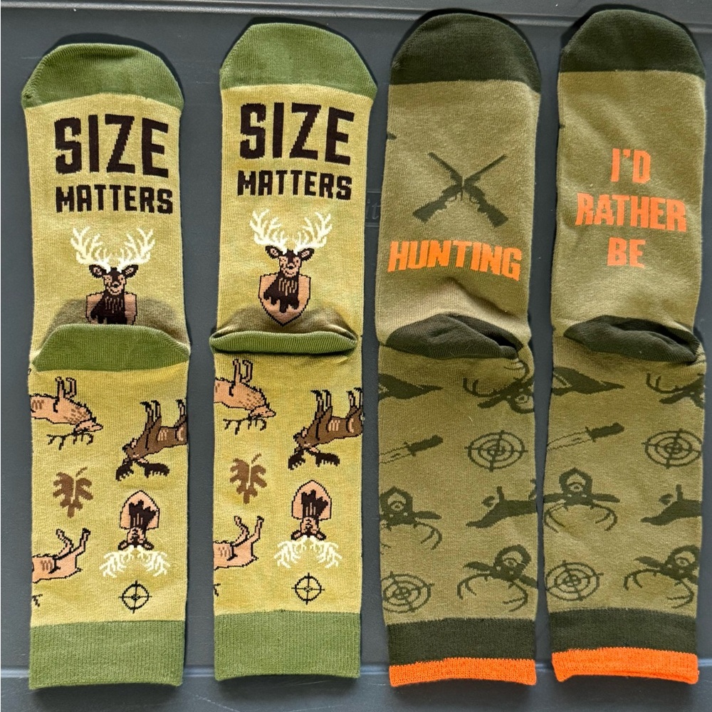 Men's Hunting Novelty Socks - Olive Green